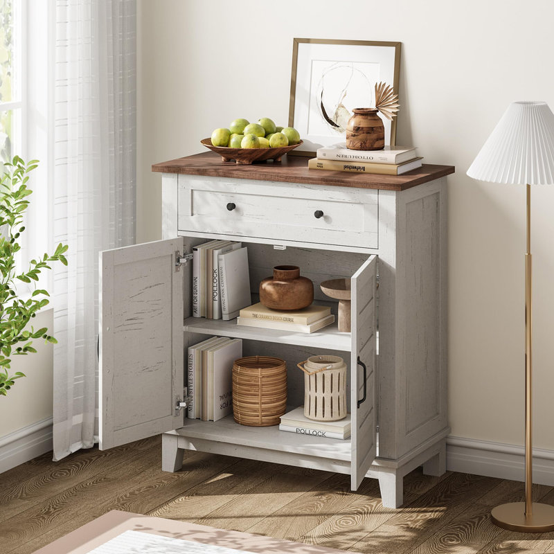 Buffet à 3 niveaux avec rangement réglable, tiroir et portes pour l'entrée de la cuisine de la salle à manger