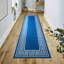 Greek-Key Blue Cream Non-Slip Polypropylene Area Rug — Washable Door Mat & Hallway Runner for Living Room, Kitchen & Bedroom-306008126