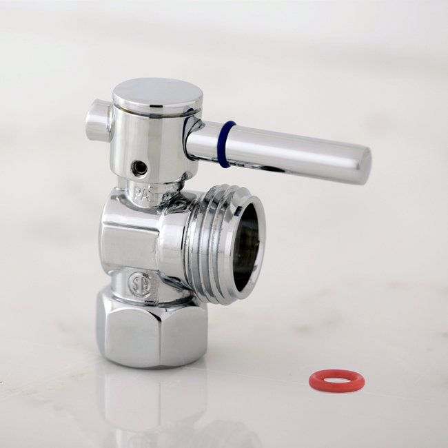 Kingston Brass Fauceture 1/2-Inch FIP x 3/4-Inch Hose Thread Quarter-Turn Angle Stop Valve