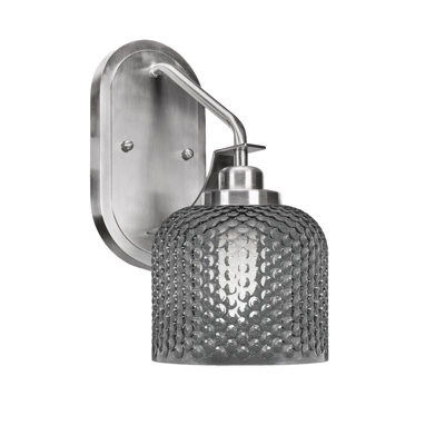 Scituate Wall Sconce Shown In Brushed Nickel, 6" Smoke Glass