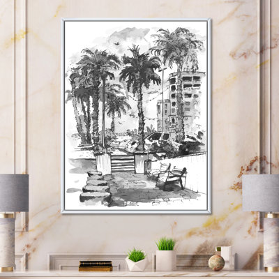 Rues et bâtiments de Miami City en Floride - peinture sur toile