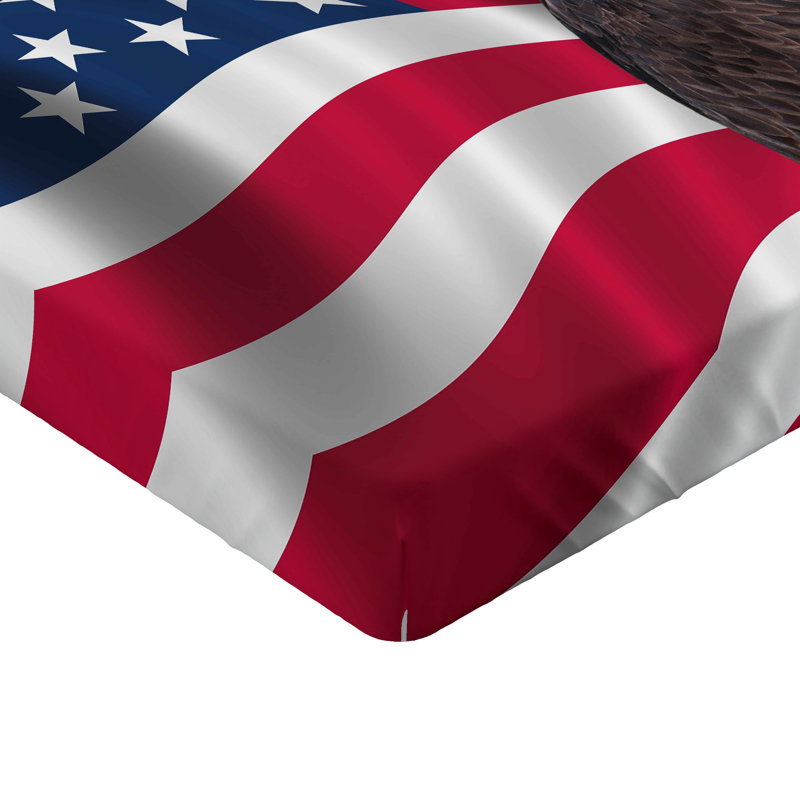 Multicolore ensemble de draps-housse Ambesonne Eagle Patriotic America, Drap-housse de taille simple