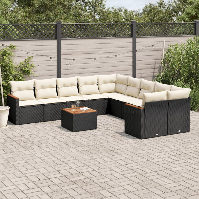 Ensemble de canapé de patio avec coussins 11 pièces Vidaxl