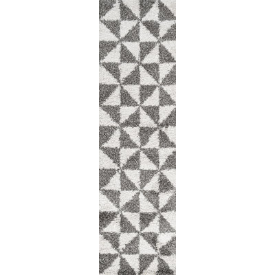 Kuehl Geometric Shag Beige/Dark Gray Rug