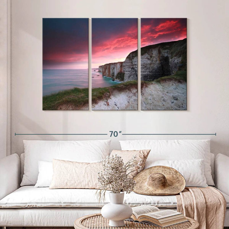 Gillard Etretat Cliffs At Sunset, 32" H x 50" W