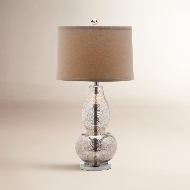 Ensemble de lampes de table de 28,5 po Parkston, Argent antique / Abat-jour blé