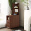 Table de bout avec tiroirs, table de coin avec tablettes ouvertes, table d'appoint haute pour chambre à coucher et coin
