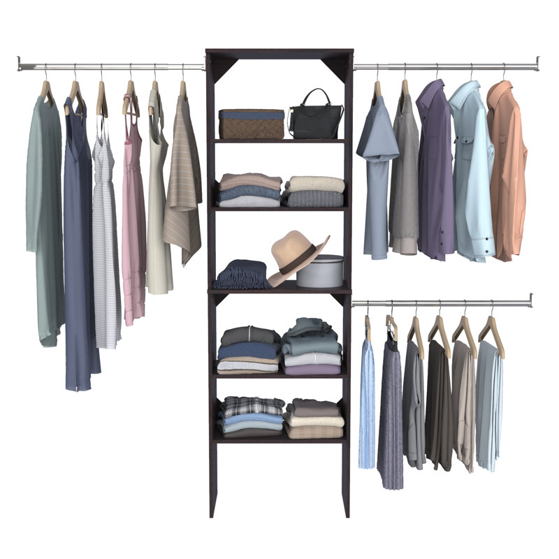 SuiteSymphony up to 3.05m Wide Wardrobe Clothes Storage System by ClosetMaid, Espresso