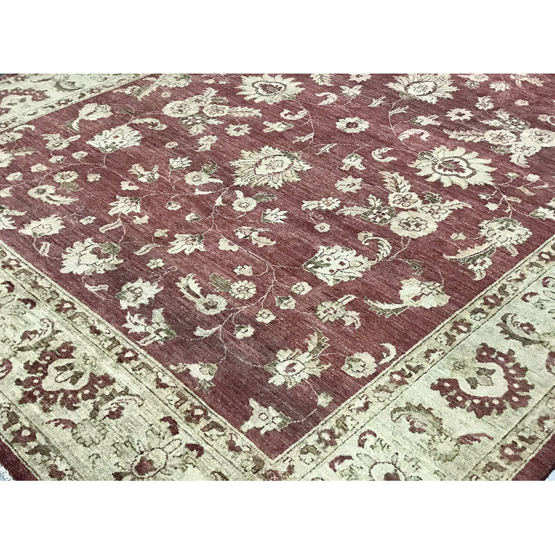 Tapis rouge et crème noué à la main de haute qualité