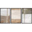 Ensemble d'illustrations de formes abstraites sur fond gris pastel grunge - 3 pièces sur toile flottante-84975012-84975011
