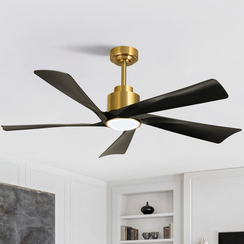 Karlena 52" ABS Blades Ceiling Fan with Light, Remote, Reversible DC Motor, 6-Speed, 3-Color Dimmable, Timer & Memory