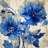 Blue Flowers Print On Canvas