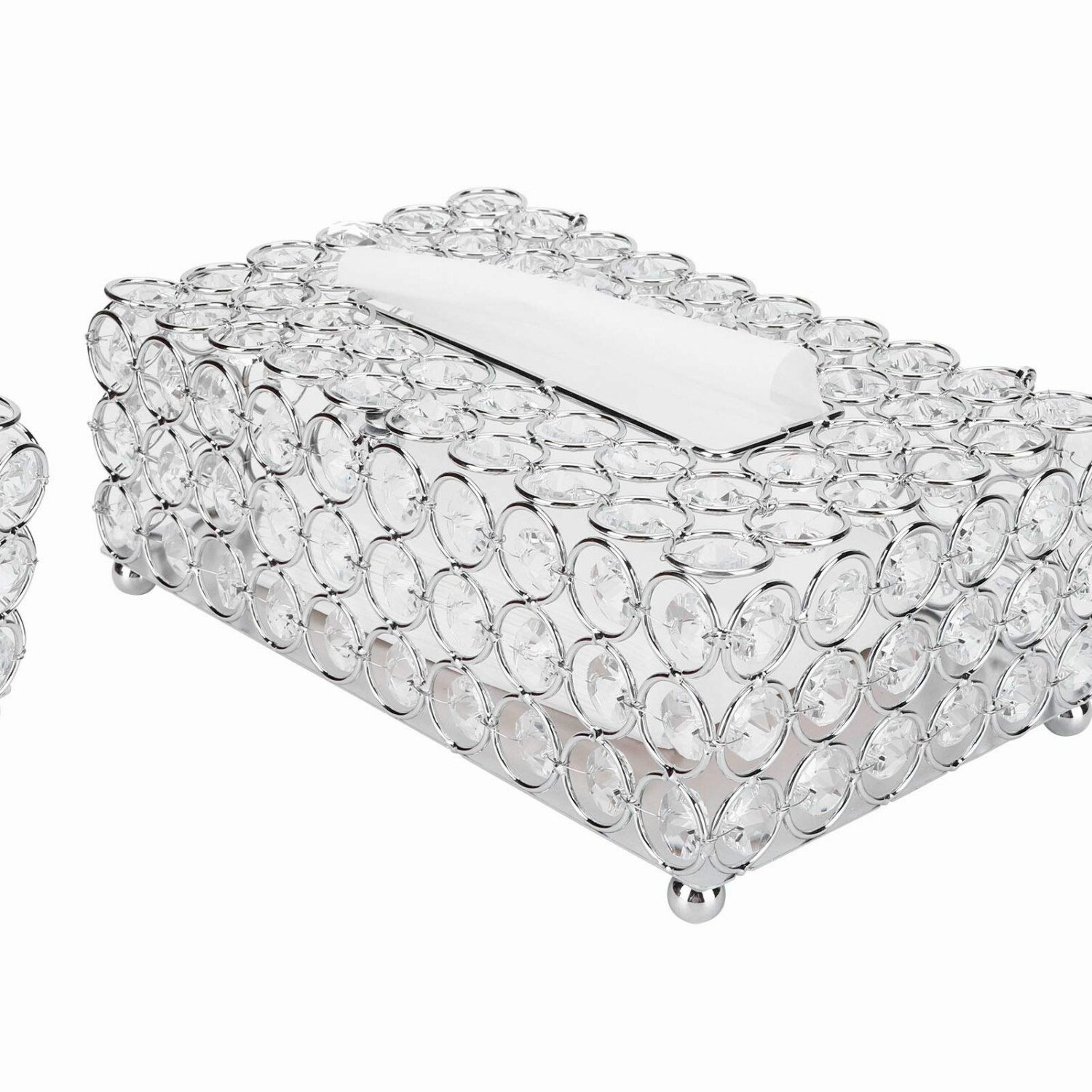 Boîte à Mouchoirs En Cristal Accessoires Décoratifs Distributeur De Serviettes Rectangle Pour