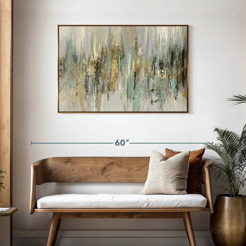 Dégoulinant d'or, Cadre flottant doré, 40 po x 27 po
