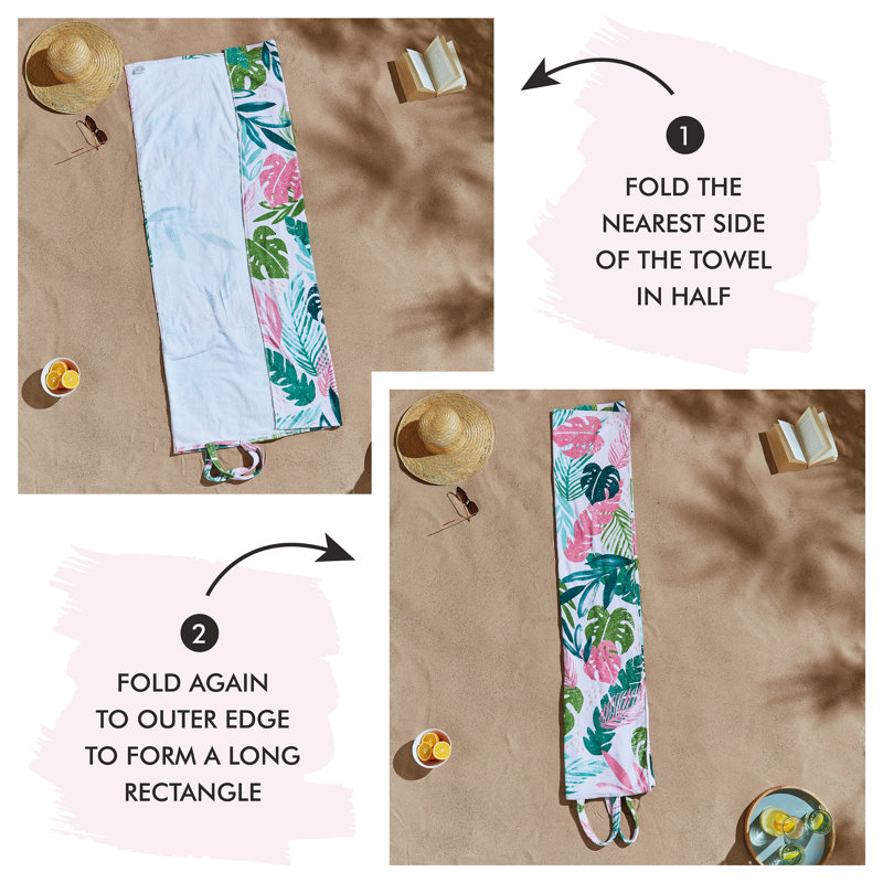 Tropical Palm 100% Cotton Beach Bag Towel Single