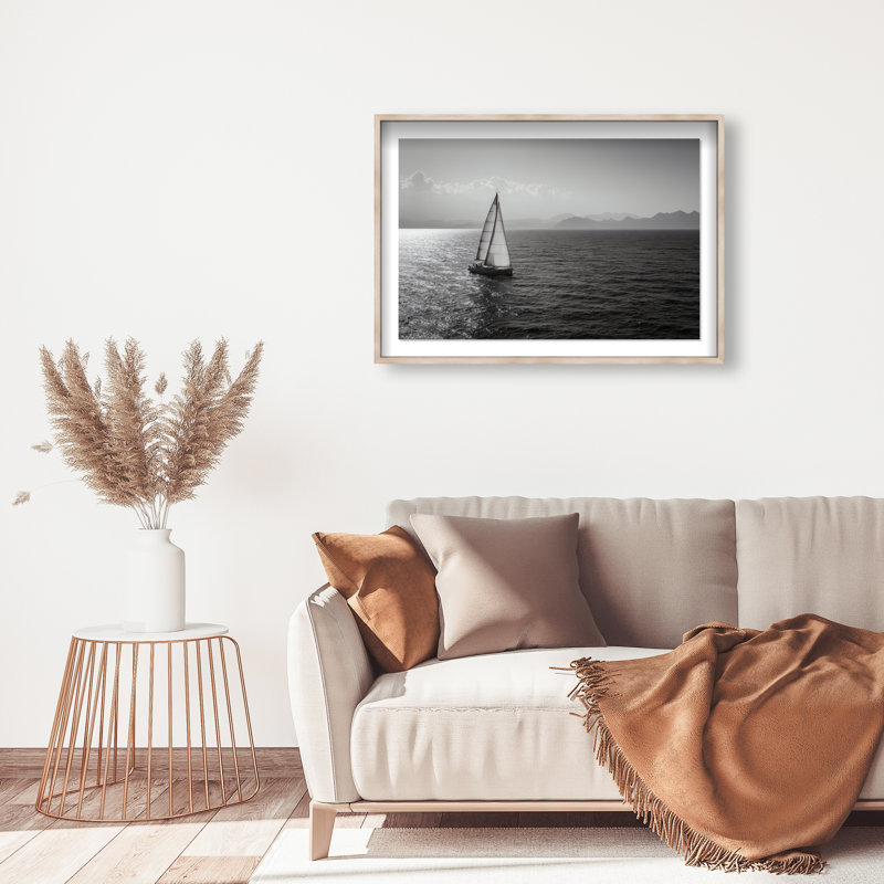 Edge Of Silence Print by Oliver Gal, 37.5"H x 55.5"W, Natural Oak Shadowbox