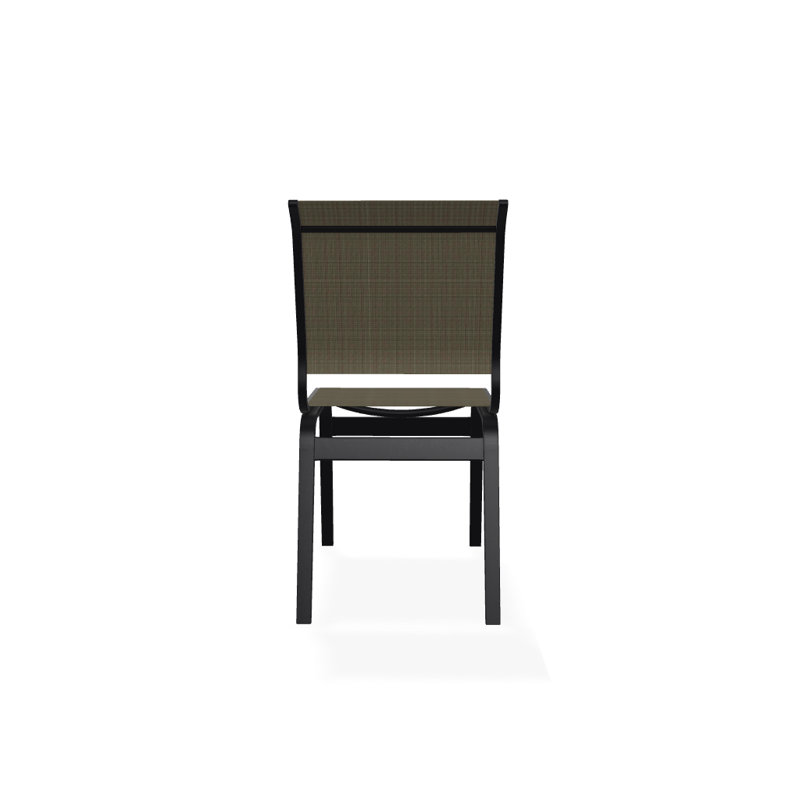 Chaise d'appoint de salle à manger Hiraku, Tweed Sunbrella® brun, Noir texturé