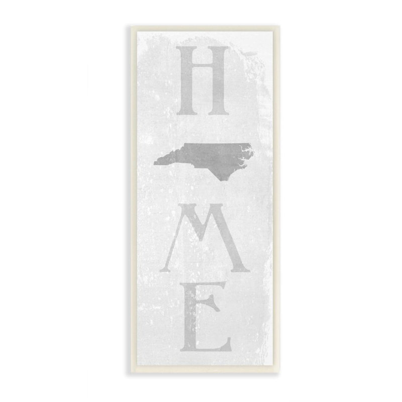 « north caroline home state textured word motif », impression sur toile, H 17 po x l 7 po, Plaque murale