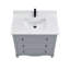Meuble-lavabo en bois massif 36 po avec comptoir en marbre d'ingénierie 1 po, lavabo simple-398984790