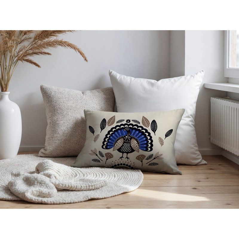 Oreiller rectangulaire intérieur / extérieur Baty, Rectangle H 14 po x l 20 po, Marine