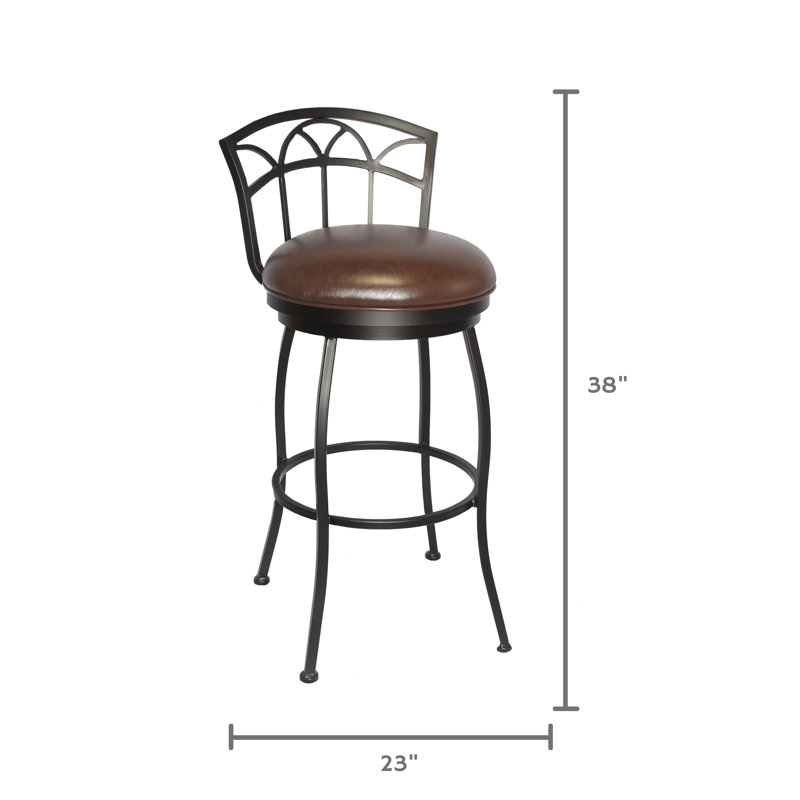 Swivel Upholstered Faux Leather Counter Stool, Bar Stool (30" Seat Height)