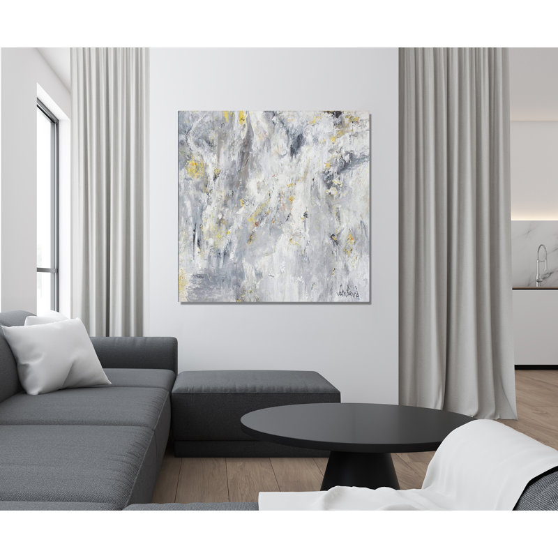 White Platinum by John Beard - Artist Enhanced Canvas Print Framed Acrylic Painting Print Canvas, 48" H x 48" W x 1.5" D