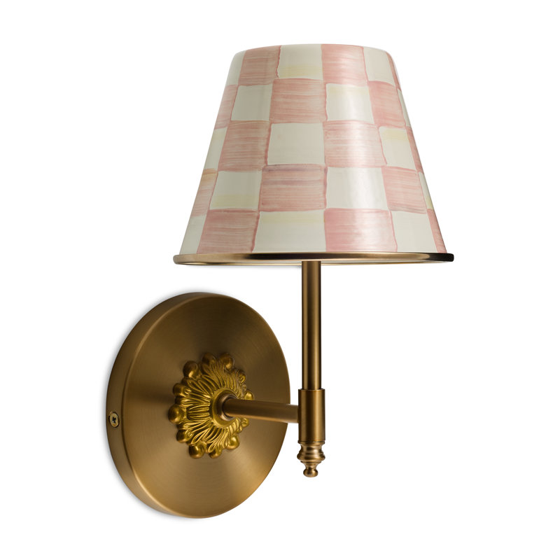 Courtly Check Led Rechargeable Cafe Wall Sconce, Pink