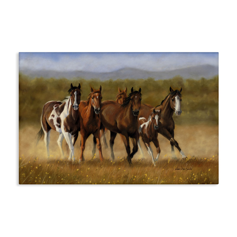 «Foal's First Run», art mural sur toile par Victoria Schultz, H 16 po x l 24 po