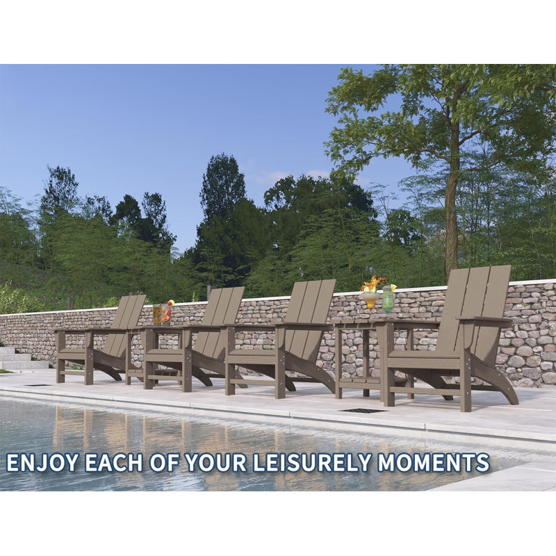 Barbee Outdoor Adirondack Chair, Weathered Wood