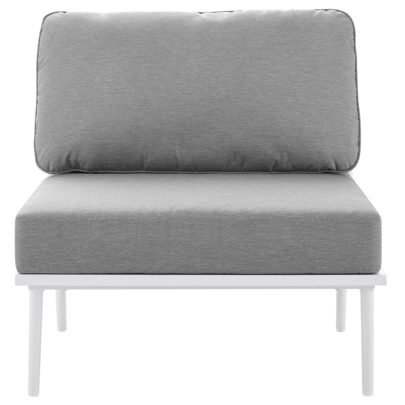 Modway Stance Outdoor Patio Aluminum Armless Chair, Gray