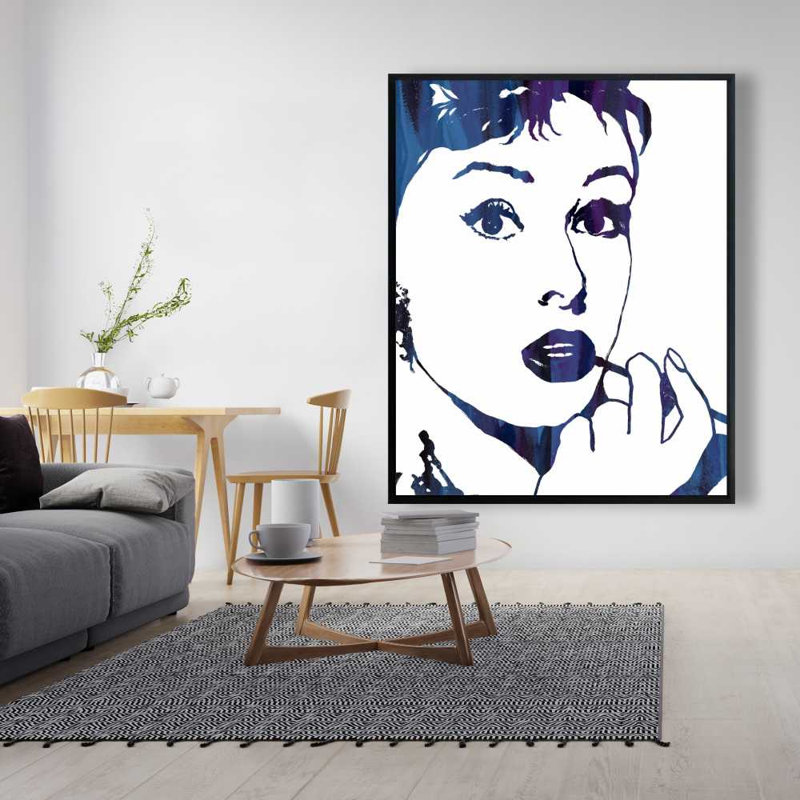 Audrey Hepburn, toile de cigare - art encadré blanc pour chambre à coucher