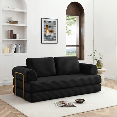 Canapé-lit convertible, canapé de plancher pliable en velours côtelé pour un confort polyvalent et une efficacité d'espace