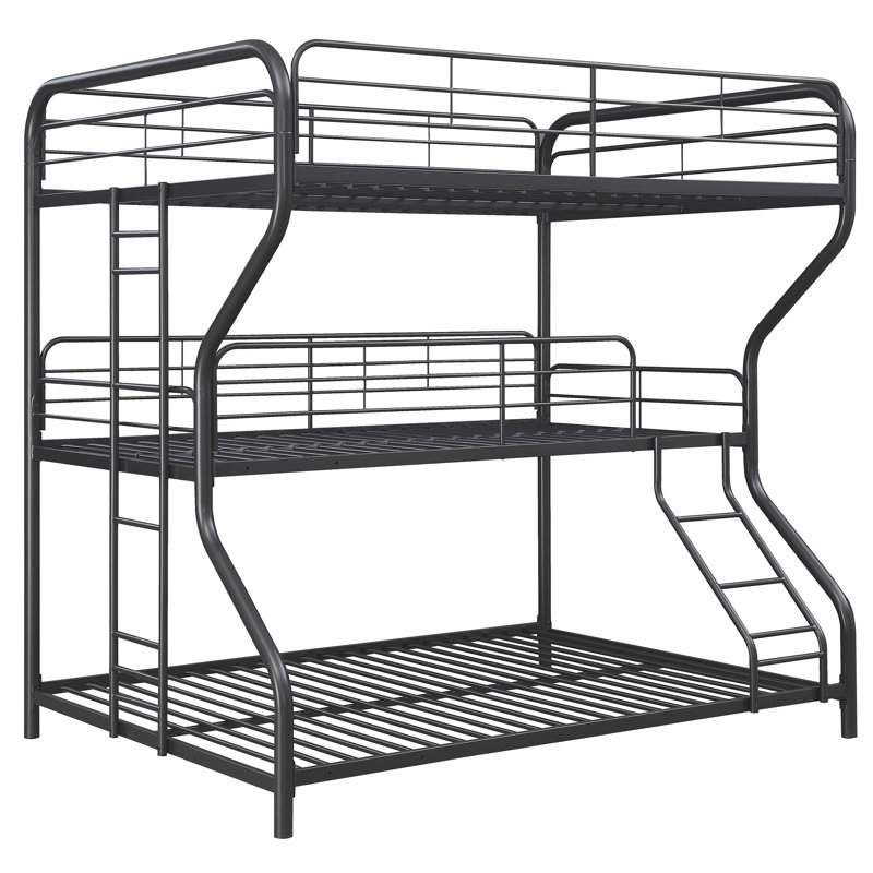 Lit superposé triple Furniture, double / simple / noir