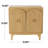 Bartlett Wooden Art Deco Inspired Carved Arch 2 Door Geometric Brown Cabinet with Gold Ring Handles