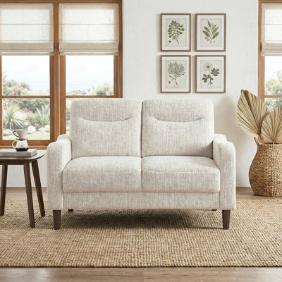 Transitional Design Loveseat  Chenille Upholstery Comfort Seating Solid Wood Living Room Furniture