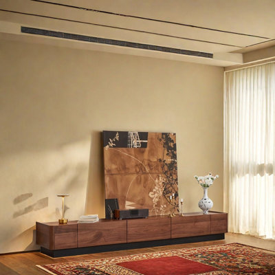 European style retro solid wood TV stand