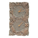 Grapevine Indoor/Outdoor Wall Clock and Thermometer
