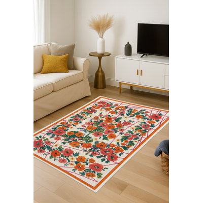 Tapis beige tissé traditionnel Mosso