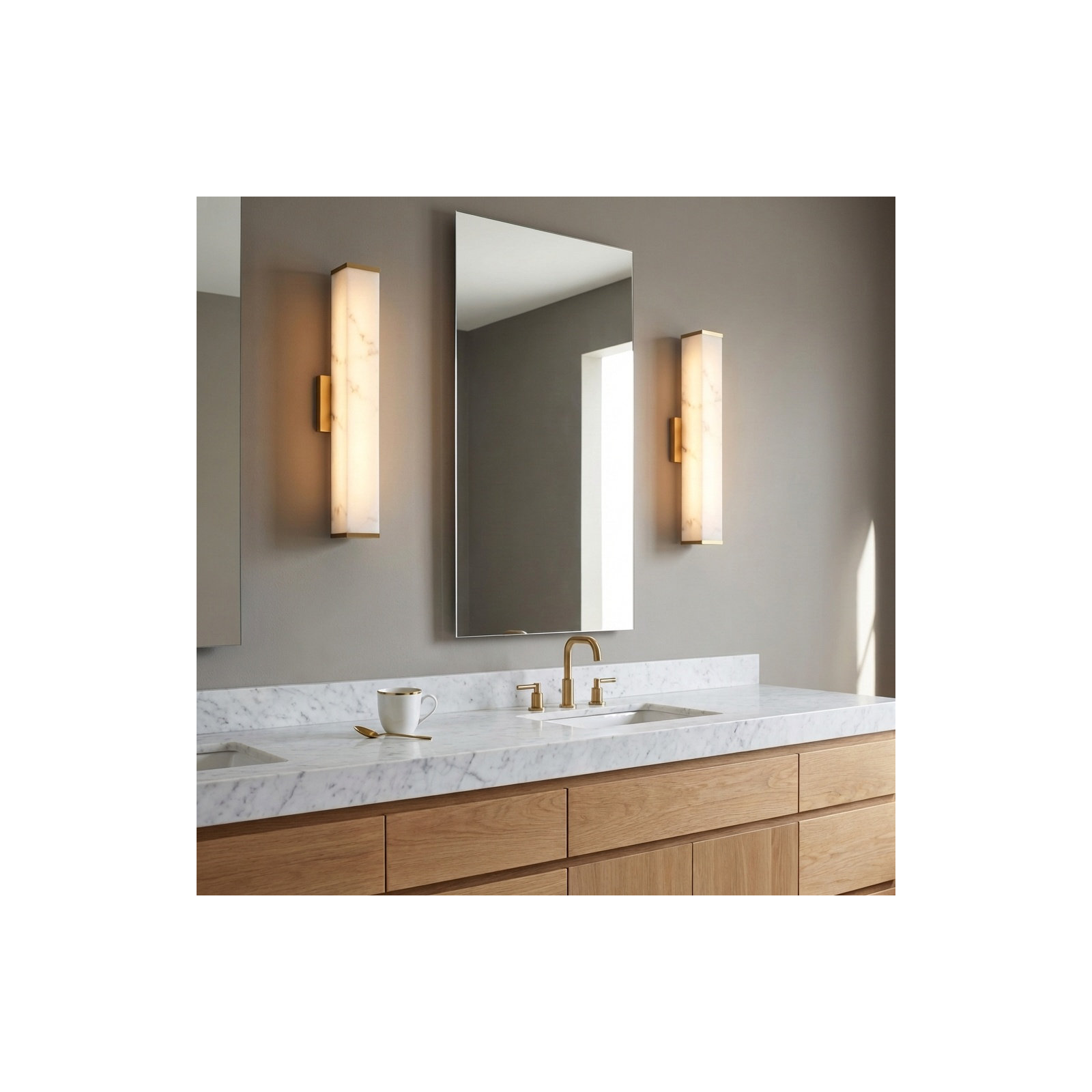 Whitley Vanity Light, Burnished Brass, 24"H x 5" W x 3.1" D