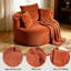 Canapé à compression ovale de 46,5 po de large sans assemblage avec coussins, méridienne en velours côtelé pour salon, peu encombrant-2001000660
