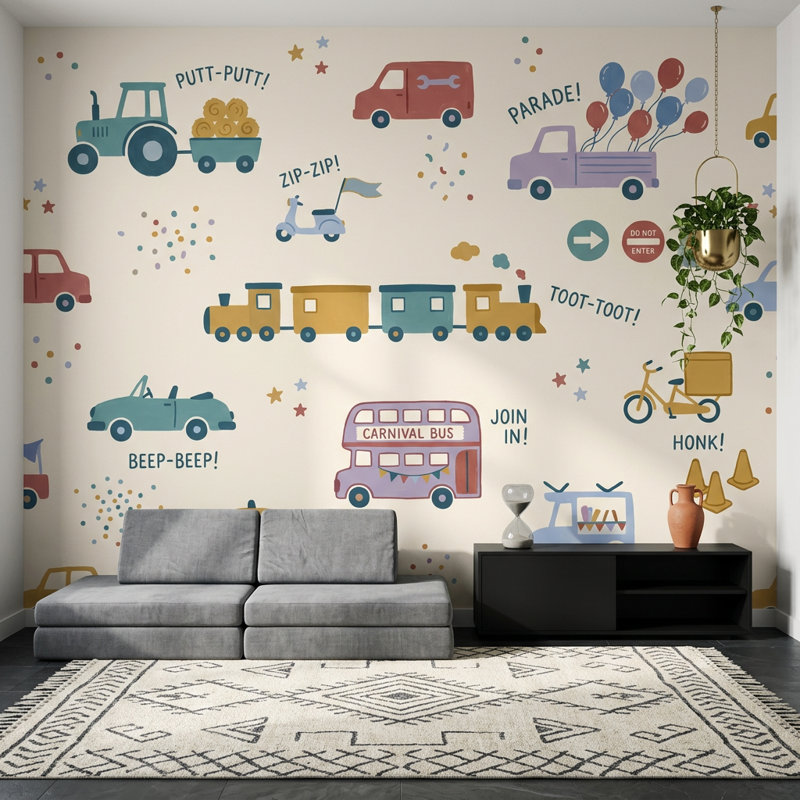Décoration murale amovible pour enfants, Texturé non collé, 140 po x 108 po