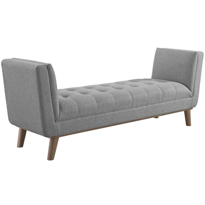 Banc d'appoint en tissu capitonné Haven Modway, Velours gris pâle