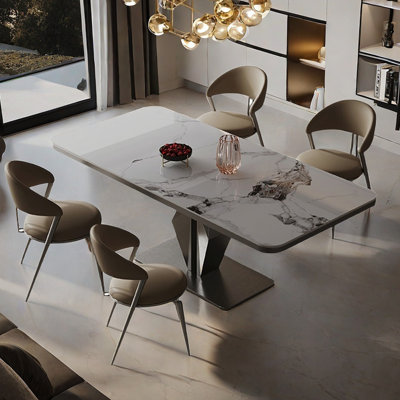 Modern simple rectangular dining table set