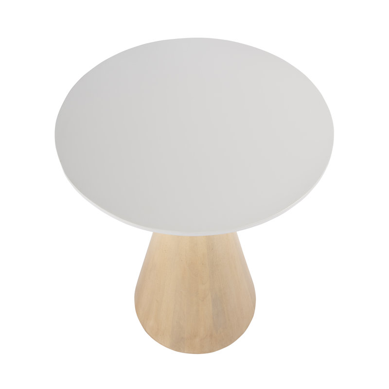 Gherlein 20 in. W Round Solid Wood Side Table