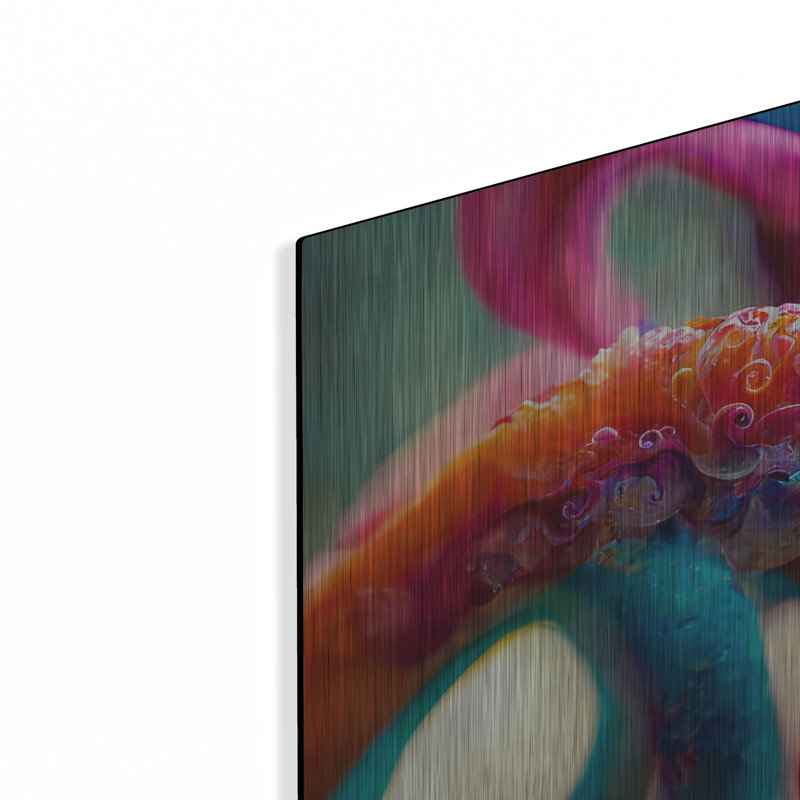 «Painterly Tentacles» par Luxe Portfolio de Beachcrest Home ™, art mural en métal, 48 po x 24 po