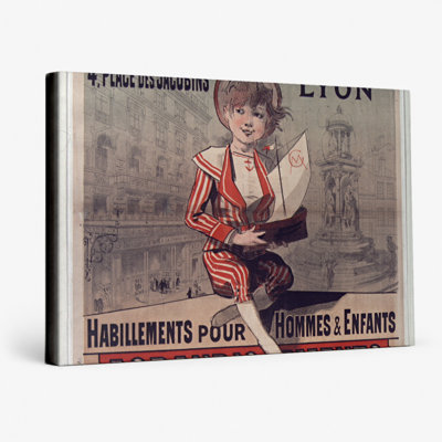 A La Grande Maison de Paris Lyon 1890s - Belle Époque Vintage Poster Wall Art - Canvas Wall Art