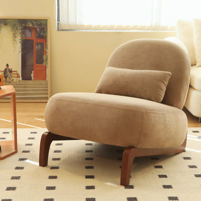 Chaise d'appoint avec pieds en bois massif