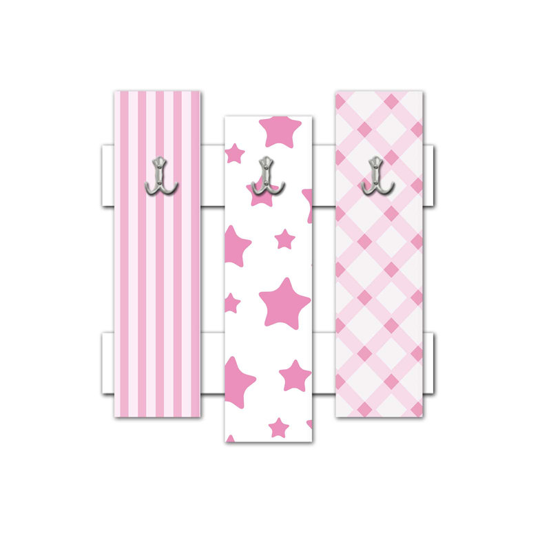 Portemanteaux mural blanc / rose Arline