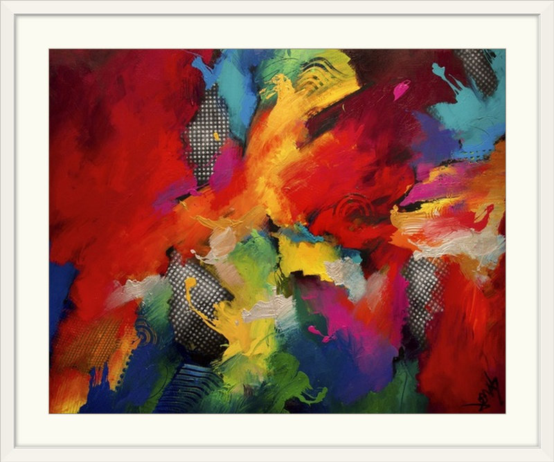 «Coming Through» par Frioucheburg, impression, H 27 po x l 32 po x P 1 po, Cadre blanc