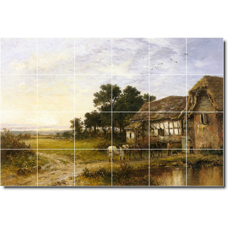 Carreau de céramique décorative 36 po x 24 po 6 po x 6 po, Village 05254